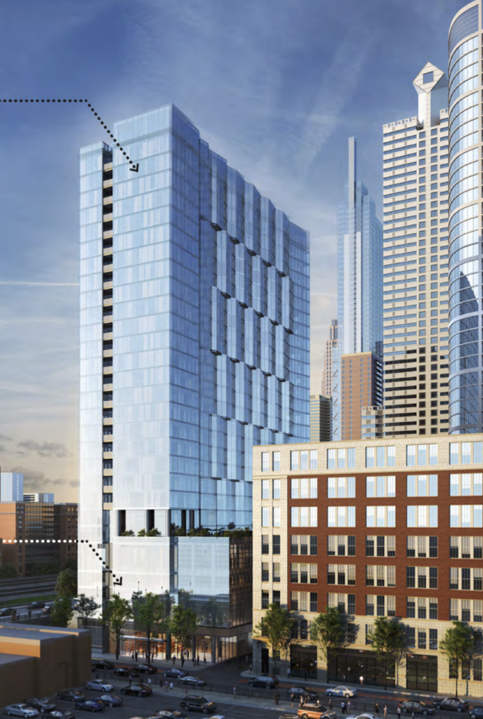Rendering of the tower at 33 N. 22nd St.