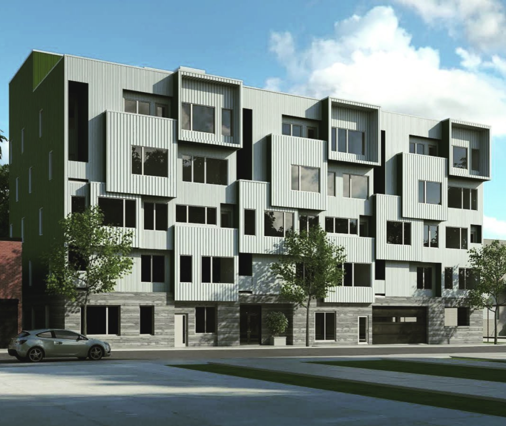 Rendering of the project at 1309-25 Cambridge via KJO Architecture