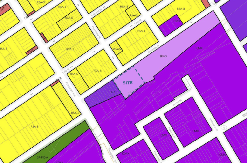 7165 Keystone St zoning map
